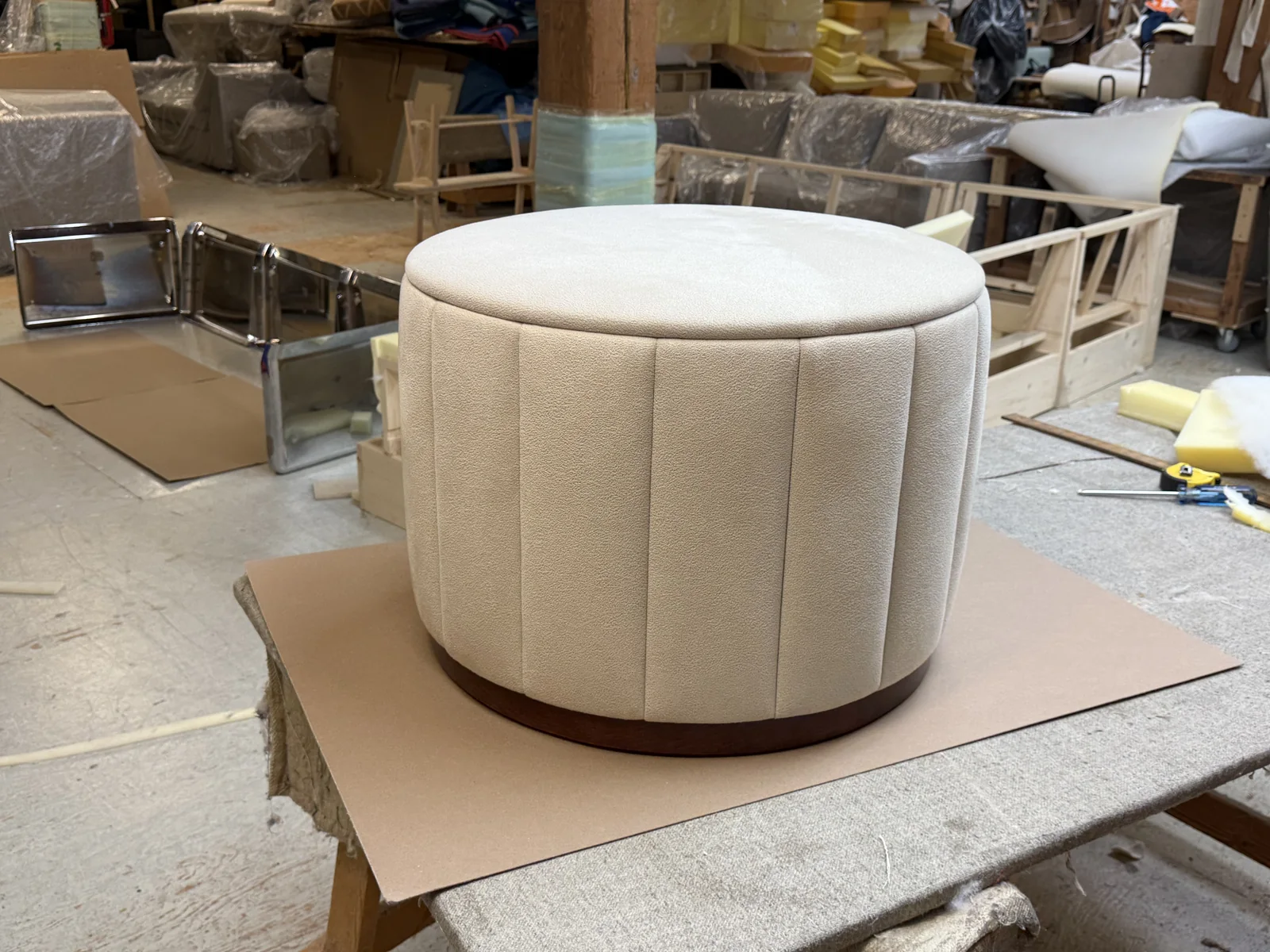 Channel-Tufted Ottoman