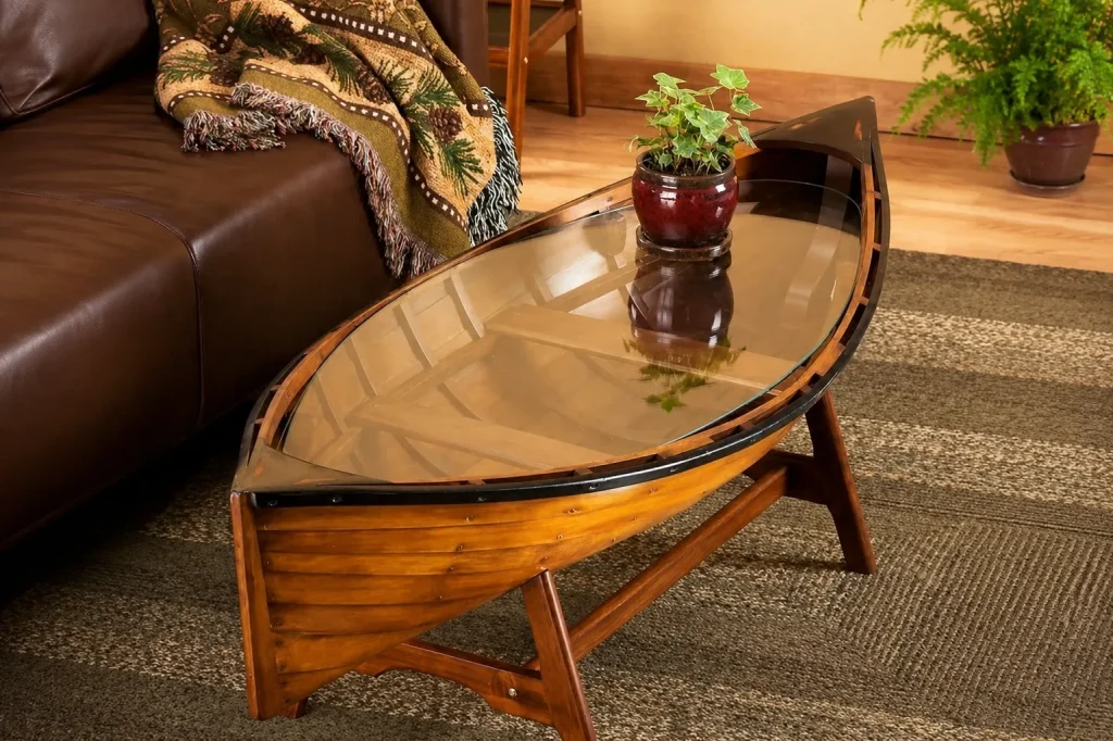 Boat-Inspired Glass Coffee Table